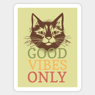 FALL CAT GOOD VIBES ONLY Magnet